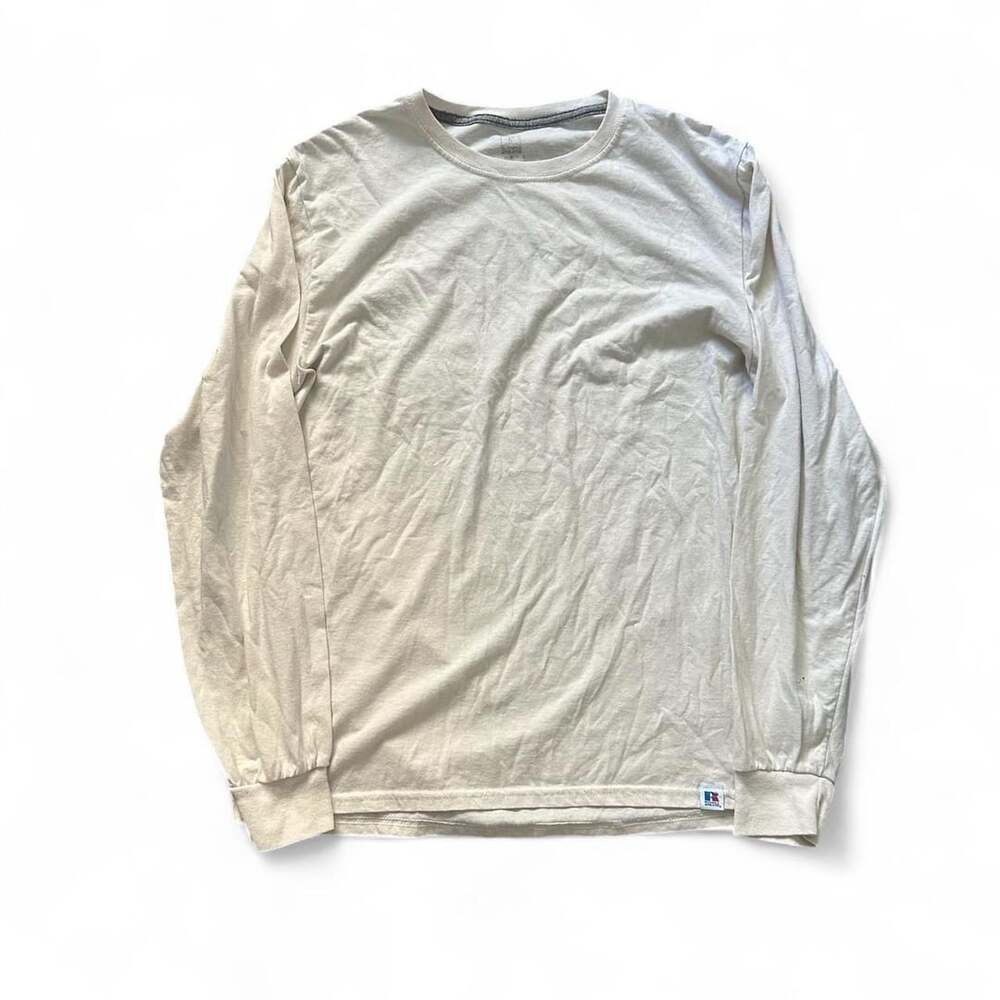 Russell Athletic Long Sleeve Shirt Size L Cream